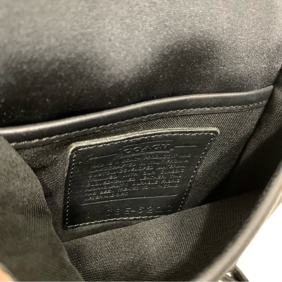 Coach Black Scuba Neoprene Leather Trim Crossbody Bag Mini Flap - Picture 13 of 16